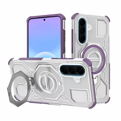 Techsuit - Carbon Shield PRO ütésálló tok - Samsung Galaxy A57 5G - Lila átlátszó