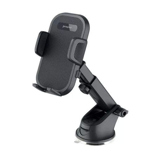 Proove - Autós tartó Longway Plaid (CHLP00000001) - Szélvédőre/Műszerfalra, Tapadókorong, 4.7''-6.9" telefonokhoz - Black