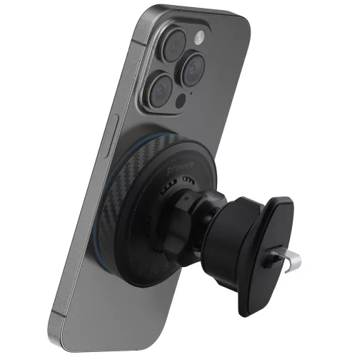 Proove - Autós tartó vezeték nélküli töltéssel Graphite Circle (WHGC15010001) - Szellőzőrácsra, Qi2, 15W, LED Indicator - Black