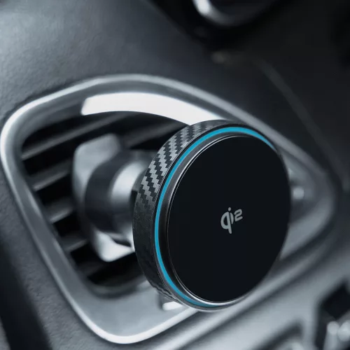 Proove - Autós tartó vezeték nélküli töltéssel Graphite Circle (WHGC15010001) - Szellőzőrácsra, Qi2, 15W, LED Indicator - Black