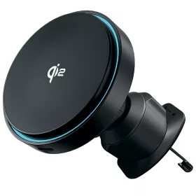   Proove - Autós tartó vezeték nélküli töltéssel Light Circle (WHLC15010002) - Szellőzőrácsra, Mágneses tapadás, Qi2 15W - Metallic Grey