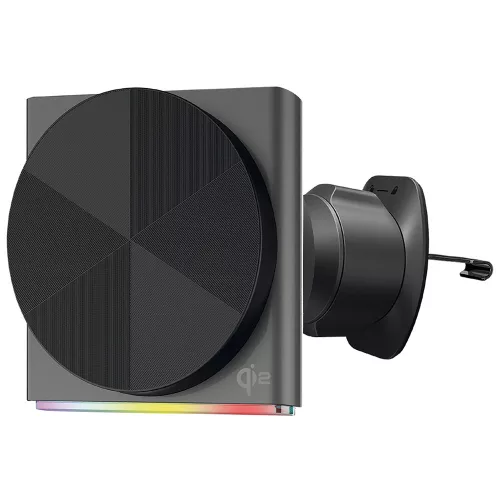 Proove - Autós tartó vezeték nélküli töltéssel Neostorm (WHNS15002003) - Szellőzőrácsra, Mágneses Qi2, 15W, RGB, Aluminum - Grey