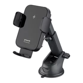   Proove - Autós tartó vezeték nélküli töltéssel Triple Clamp (WHTC15010001) - Szellőzőrácsra, Automata karok, 15W, 4.0"-6.9" - Black