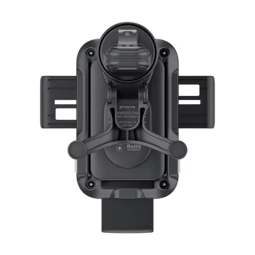 Proove - Autós tartó vezeték nélküli töltéssel Triple Clamp (WHTC15010001) - Szellőzőrácsra, Automata karok, 15W, 4.0"-6.9" - Black