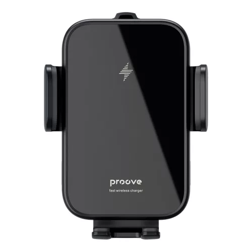Proove - Autós tartó vezeték nélküli töltéssel Triple Clamp (WHTC15010001) - Szellőzőrácsra, Automata karok, 15W, 4.0"-6.9" - Black