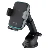 Proove - Autós tartó vezeték nélküli töltéssel Triple Clamp Pro (WHTP15010004) - 2in1 Mount, Automatic, LED, Qi2 15W - Metal Grey
