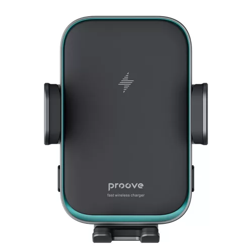 Proove - Autós tartó vezeték nélküli töltéssel Triple Clamp Pro (WHTP15010004) - 2in1 Mount, Automatic, LED, Qi2 15W - Metal Grey
