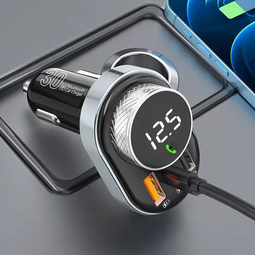 Proove - Car Charger with FM Modulator (FMSL30110001) - USB, Type-C, U-Disk, TF, Bluetooth 5.4, Fast Charge, 30W - Black