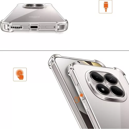 Techsuit - Shockproof Átlátszó Ütésálló Szilikon tok - Xiaomi Redmi Note 15 Pro 5G - Átlátszó