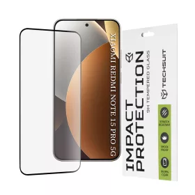   Techsuit - 111D Full Cover / Full Glue üvegfólia - Xiaomi Redmi Note 15 Pro 5G - Fekete széllel
