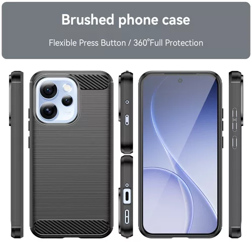 Techsuit - Carbon szilikon tok - Oppo Reno15 Pro - Fekete