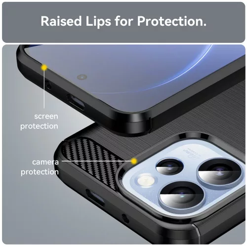 Techsuit - Carbon szilikon tok - Oppo Reno15 Pro - Fekete