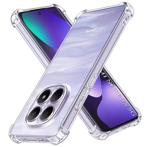 Techsuit - Shockproof Átlátszó Ütésálló Szilikon tok - Xiaomi Redmi Note 15 5G / Note 15 4G / Poco M8 5G - Átlátszó
