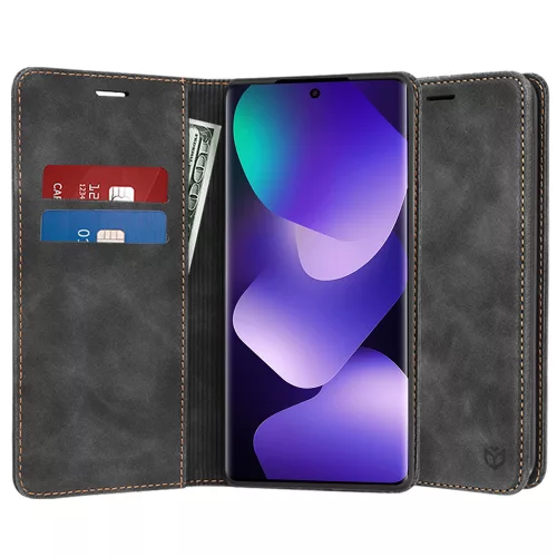 Techsuit - Confy Cover kinyitható tok - Xiaomi Redmi Note 15 5G / Note 15 4G / Poco M8 5G - Fekete