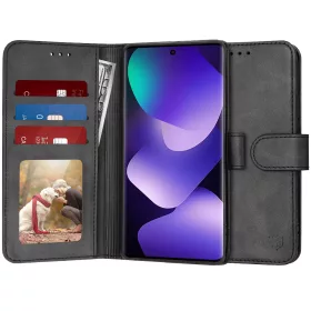   Techsuit - Diary Book kinyitható tok - Xiaomi Redmi Note 15 5G / Note 15 4G / Poco M8 5G - Fekete