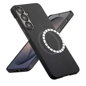   Techsuit - Aramid Fiber MagSafe tok - Samsung Galaxy S26 - Fekete