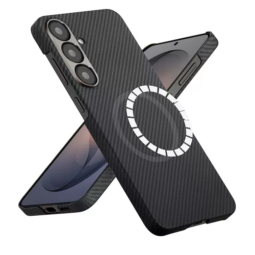 Techsuit - Aramid Fiber MagSafe tok - Samsung Galaxy S26 - Fekete