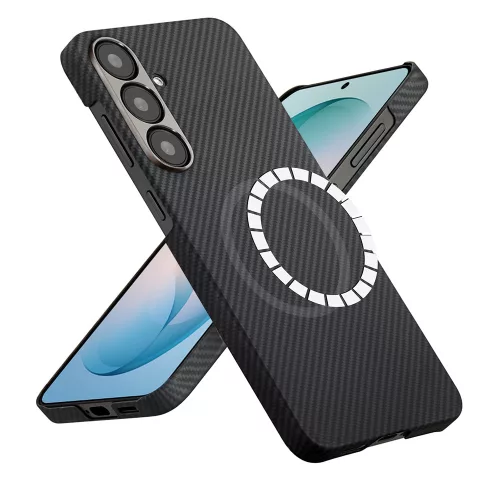 Techsuit - Aramid Fiber MagSafe tok - Samsung Galaxy S26 Plus - Fekete