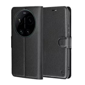  Techsuit - Leather Folio kinyitható tok - Xiaomi 17 Ultra - Fekete