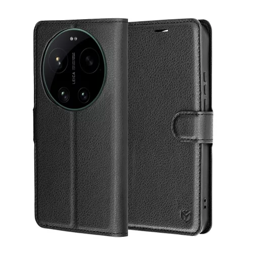 Techsuit - Leather Folio kinyitható tok - Xiaomi 17 Ultra - Fekete