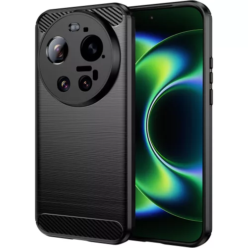 Techsuit - Carbon szilikon tok - Xiaomi 17 Ultra - Fekete