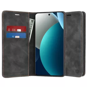   Techsuit - Confy Cover kinyitható tok - Xiaomi Redmi Note 15 Pro 4G - Fekete