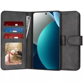   Techsuit - Diary Book kinyitható tok - Xiaomi Redmi Note 15 Pro 4G - Fekete