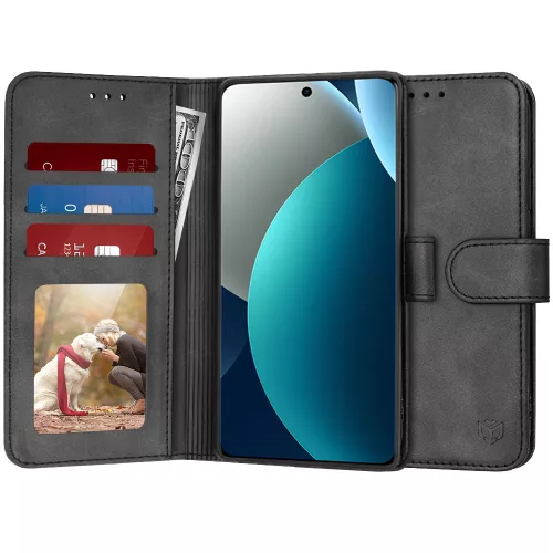 Techsuit - Diary Book kinyitható tok - Xiaomi Redmi Note 15 Pro 4G - Fekete