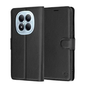   Techsuit - Leather Folio kinyitható tok - Xiaomi Redmi Note 15 Pro 4G - Fekete