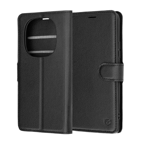 Techsuit - Leather Folio kinyitható tok - Xiaomi Redmi Note 15 Pro 4G - Fekete