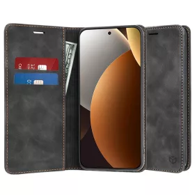   Techsuit - Confy Cover kinyitható tok - Xiaomi Redmi Note 15 Pro 5G - Fekete