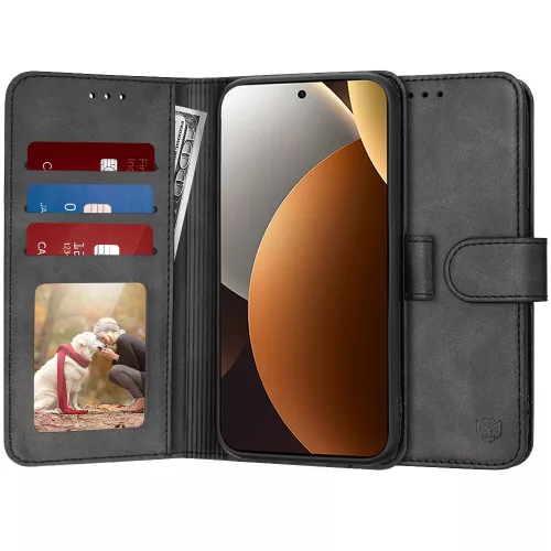 Techsuit - Diary Book kinyitható tok - Xiaomi Redmi Note 15 Pro 5G - Fekete