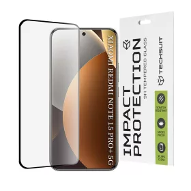   Techsuit - 111D Full Cover / Full Glue üvegfólia / 3D kerekített szélű kijelzőhöz - Xiaomi Redmi Note 15 Pro+ 5G / Poco M8 Pro 5G - Fekete széllel