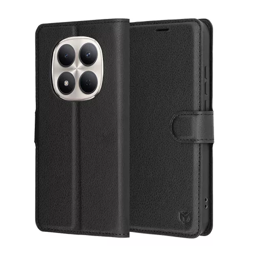 Techsuit - Leather Folio kinyitható tok - Xiaomi Redmi Note 15 Pro 5G - Fekete