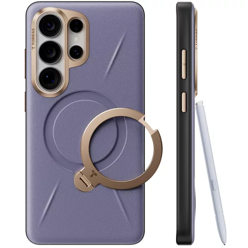 Torras - QPRO Leather Series - Samsung Galaxy S26 Ultra - Dark Purple