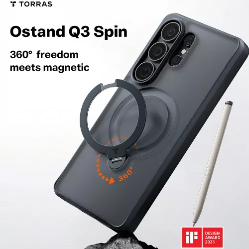 Torras - Ostand Spin Series - Samsung Galaxy S26 Ultra - Black
