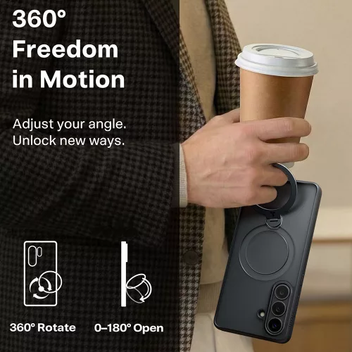Torras - Ostand Spin Series tok - Samsung Galaxy S26 Plus - Fekete