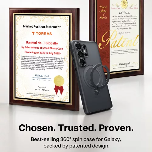 Torras - Ostand Spin Series tok - Samsung Galaxy S26 Ultra - Sötét Lila