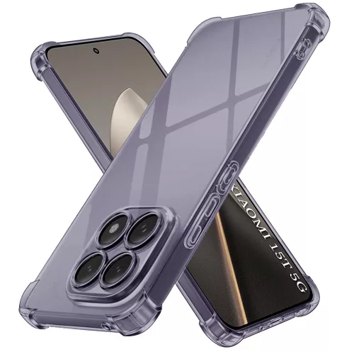 Techsuit - Shockproof Átlátszó Ütésálló Szilikon tok - Xiaomi 15T - Átlátszó fekete