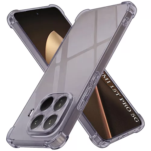 Techsuit - Shockproof Átlátszó Ütésálló Szilikon tok - Xiaomi 15T Pro - Átlátszó fekete