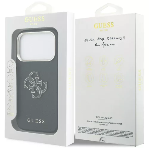 Guess - Keménytok Logó (GUHCP17L5PS4RGGK) - iPhone 17 Pro - Fekete