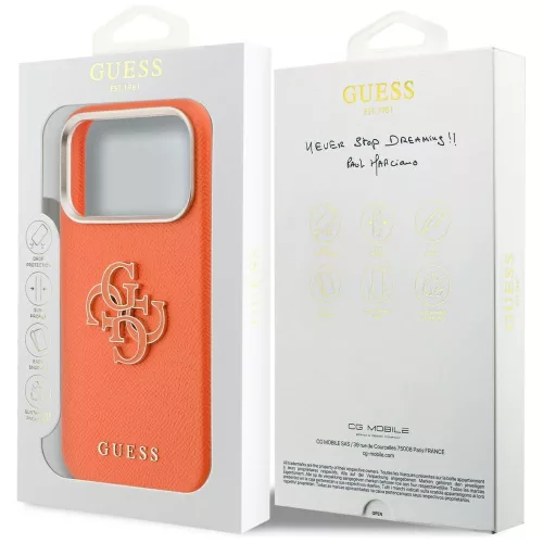Guess - Keménytok Logó (GUHCP17L5PS4RGGO) - iPhone 17 Pro - Narancssárga