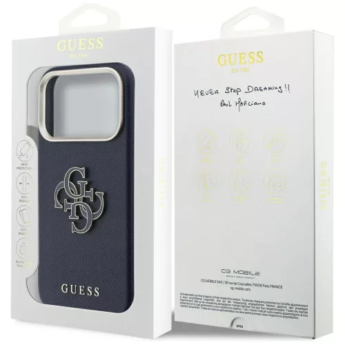 Guess - Keménytok Logó (GUHCP17L5PS4RGGB) - iPhone 17 Pro - Kék