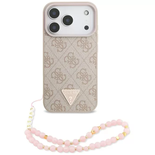 Guess - Keménytok 4G Pántos Háromszög Logó MagSafe (GUHMP17LP4TSDPPSP) - iPhone 17 Pro - Rózsaszín