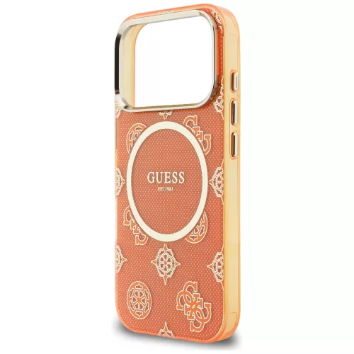 Guess - IML Bazsarózsás Pöttyös MagSafe (GUHMP17L5HPOEDO) - iPhone 17 Pro - Narancssárga