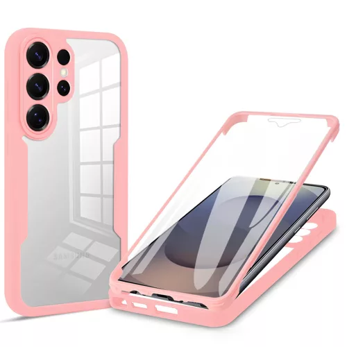 Techsuit - ColorVerse 360 tok kijelzővédővel - Samsung Galaxy S26 Ultra - Rózsaszín