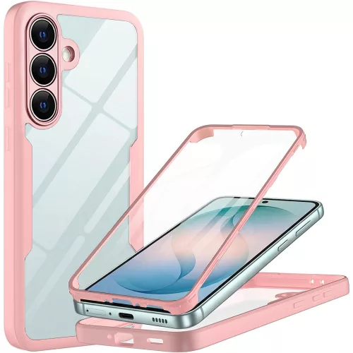 Techsuit - ColorVerse 360 tok kijelzővédővel - Samsung Galaxy S26 Plus - Rózsaszín
