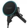 Spigen - Autós tartó vezeték nélküli töltéssel Essential EV15MAQ (ACP10513) - MagSafe, Gyorstöltés, Qi2, Szellőzőrácsra, 15W- Black