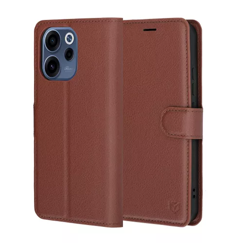Techsuit - Leather Folio kinyitható tok - Oppo Reno15 F / Reno15 FS 5G - Barna