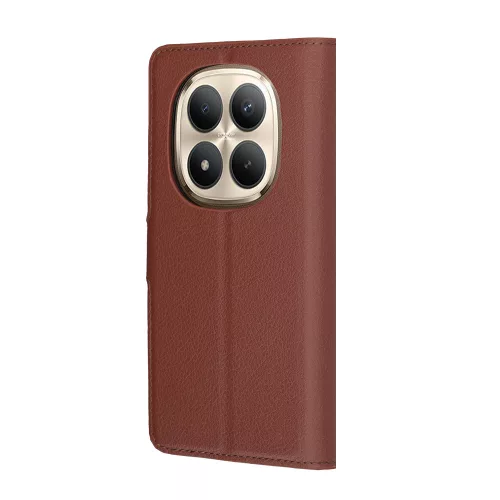 Techsuit - Leather Folio kinyitható tok - Xiaomi Redmi Note 15 Pro+ 5G / Poco M8 Pro 5G - Barna
